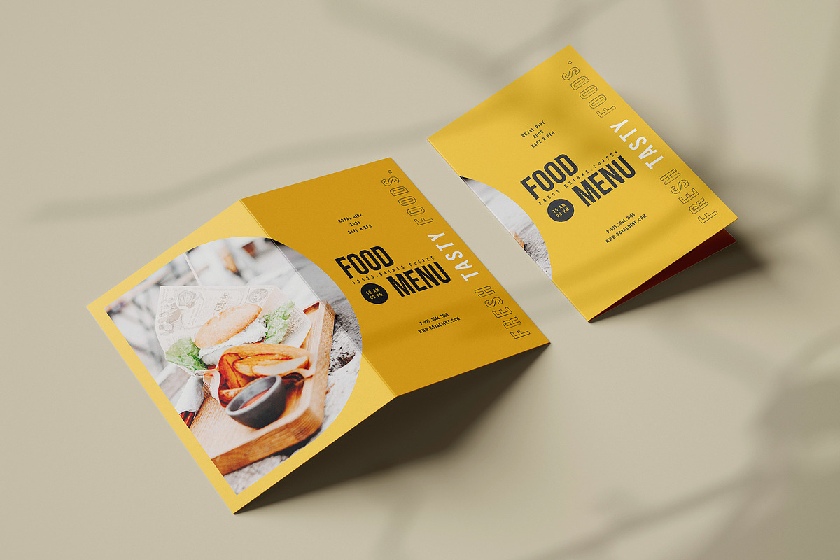 Bi fold / Half fold Food Menu, a Brochure Template by Designsoul14