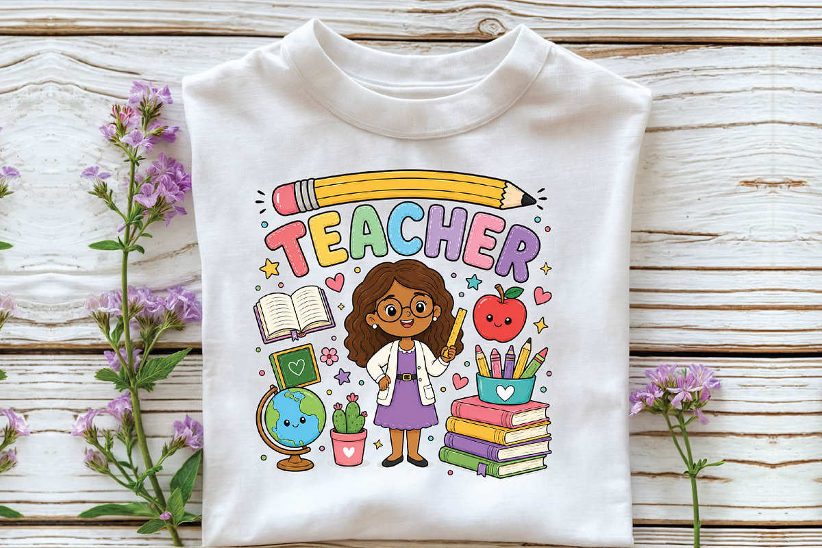 Back to School Teacher Sublimation, a Seasonal Illustration by DreamPrint404 (Photo 2 of 6)