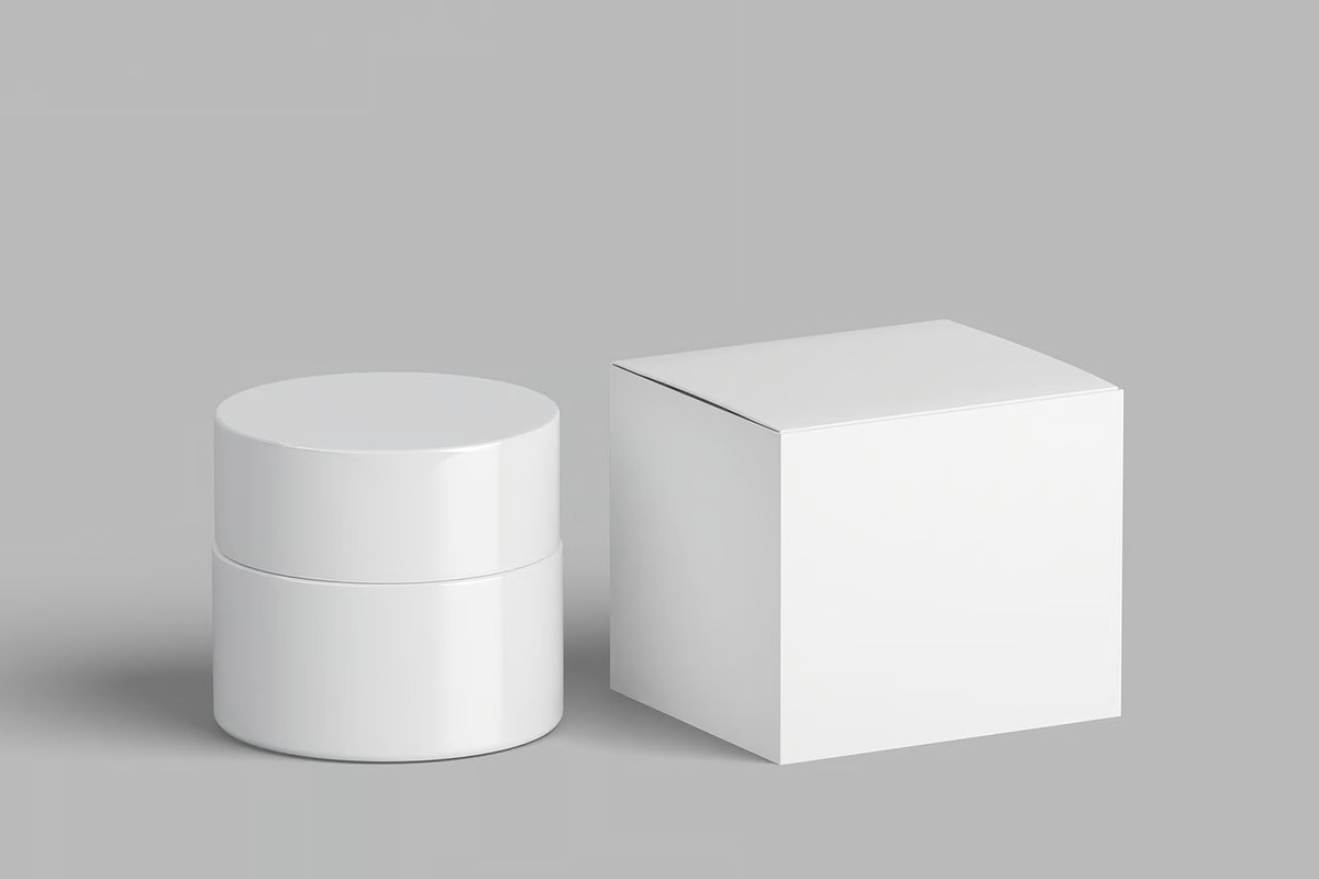 Cosmetic jar Boxes Mockup, a Packaging Mockup by renderstockmarket (Photo 2 of 4)