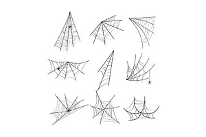 Cobweb Set Cartoon Vector