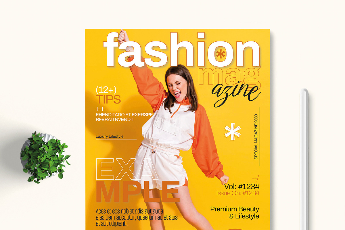 Fashion Magazine Cover Template, a Magazine Template by MightyDesign (Photo 2 of 8)