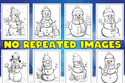 Winter Snowman Coloring Pages, an Animal Illustration by Design Station (Thumbnail 2 of 5)