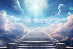 Sublime Stairway to heaven. Generate, a Nature Photo by Ylivdesign