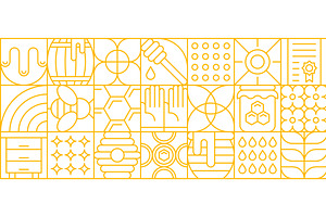 Honey and beekeeping pattern, a Food Illustration by Buch&Bee