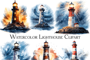 Watercolor Lighthouse Clipart