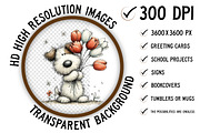Whimsical Spring Dog Clipart PNG, an Illustration by Craft Nest (Thumbnail 2 of 11)