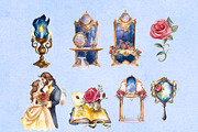 Beauty and the Beast Watercolors, an Object Graphic by Hues of Hodges (Thumbnail 3 of 4)