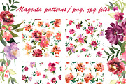 Magenta patterns in watercolor, a Pattern Graphic by Julycolor (Thumbnail 2 of 3)