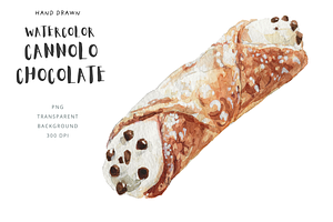 Itralian Cannoli Watercolor