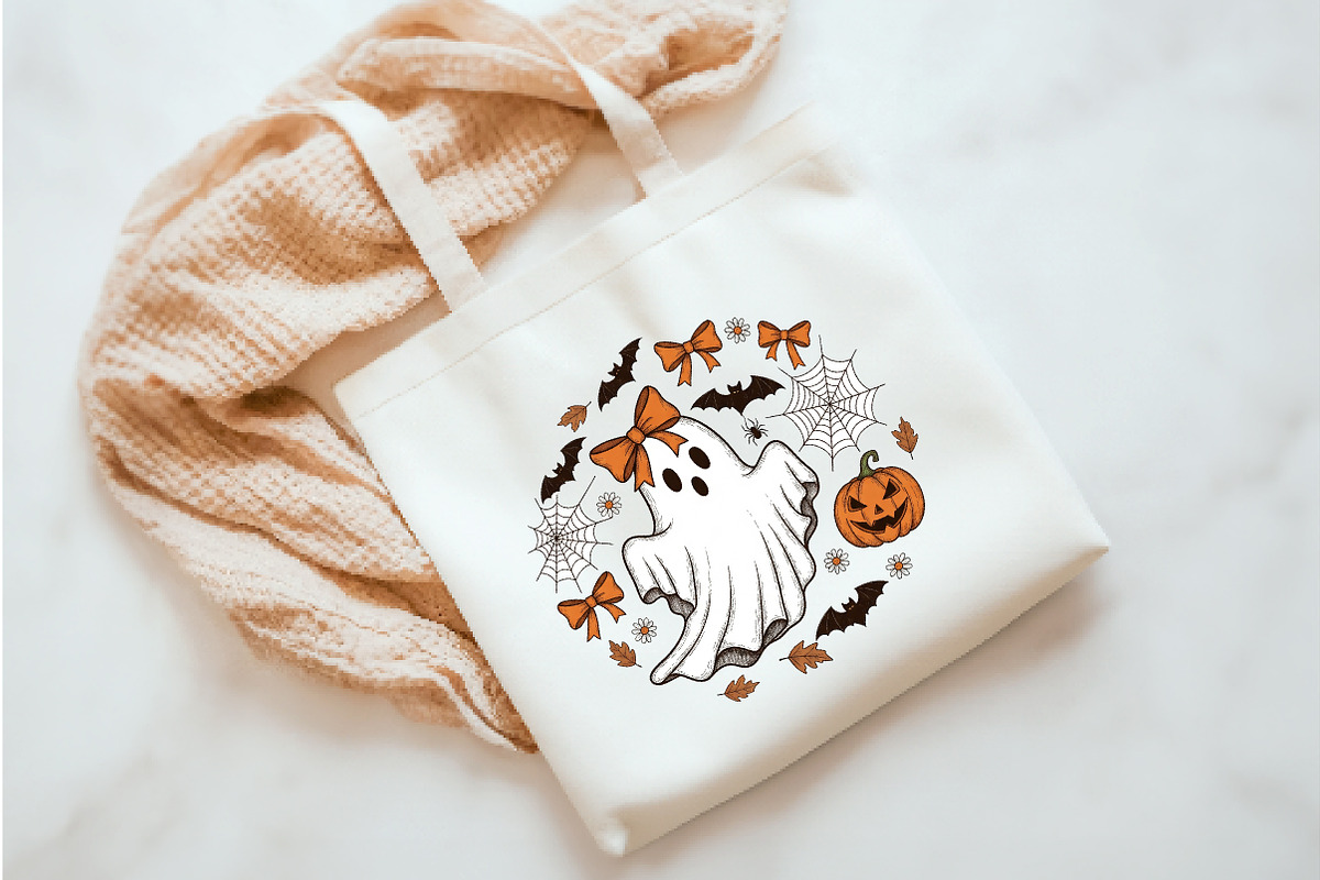 Lace Halloween Ghost Coquette Png, an Illustration by Watercolor design (Photo 2 of 3)