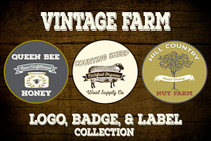 Rustic Vintage Farm Logo Vectors