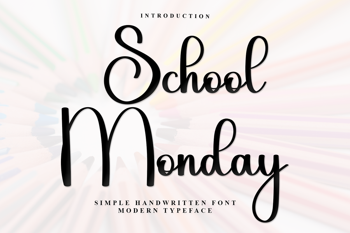 School Monday, a Handwritten Font by InermediaSTUDIO (Photo 1 of 7)