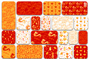 Lunar New Year seamless pattern, a Seasonal Illustration by AnaGuziiArt (Thumbnail 2 of 9)