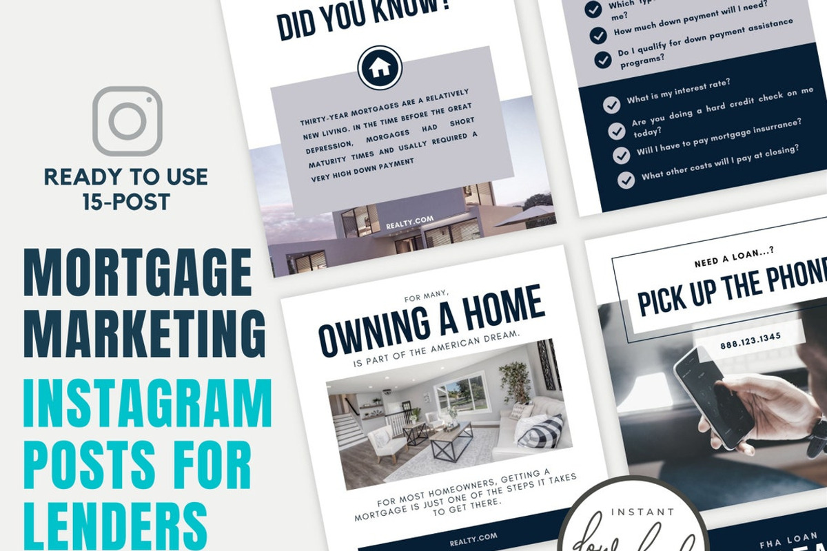 Mortgage Marketing Instagram Posts, a Social Media Template by RealEstateDreams (Photo 2 of 6)
