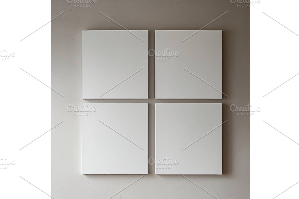 Four blank templates or canvases for, a Product Mockup by Canatic