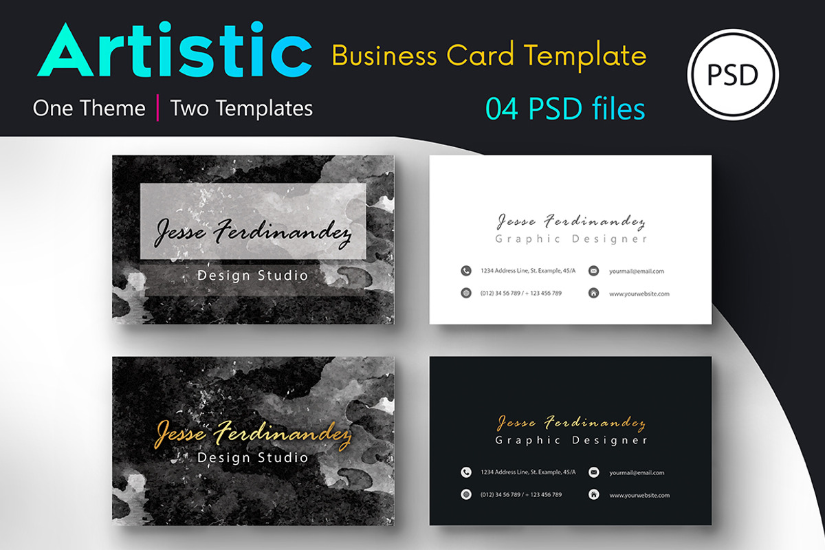 Artistic Business card Template-003, a Business Card Template by M6 Gallery (Photo 1 of 4)