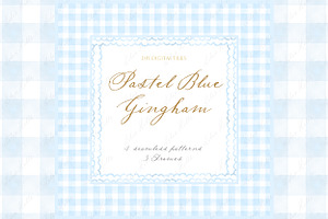 Gingham Pastel Blue Pattern Frames