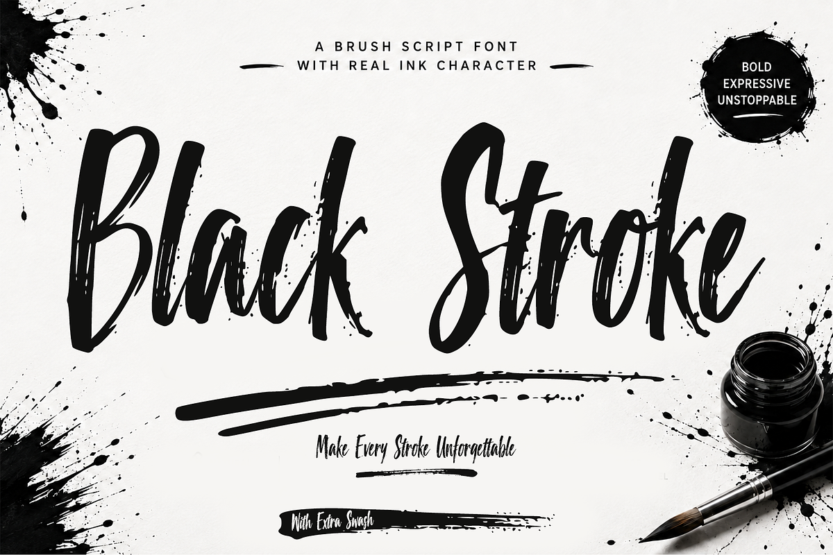 Black Stroke – Brush Script Font, a Handwritten Font by cocodesign (Photo 1 of 9)