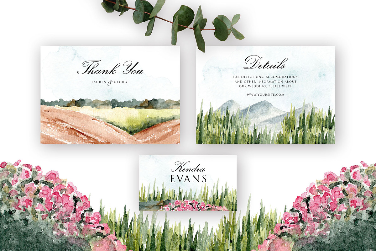 Nature Landscape Wedding Suite, an Invitation Template by wulano (Photo 4 of 6)