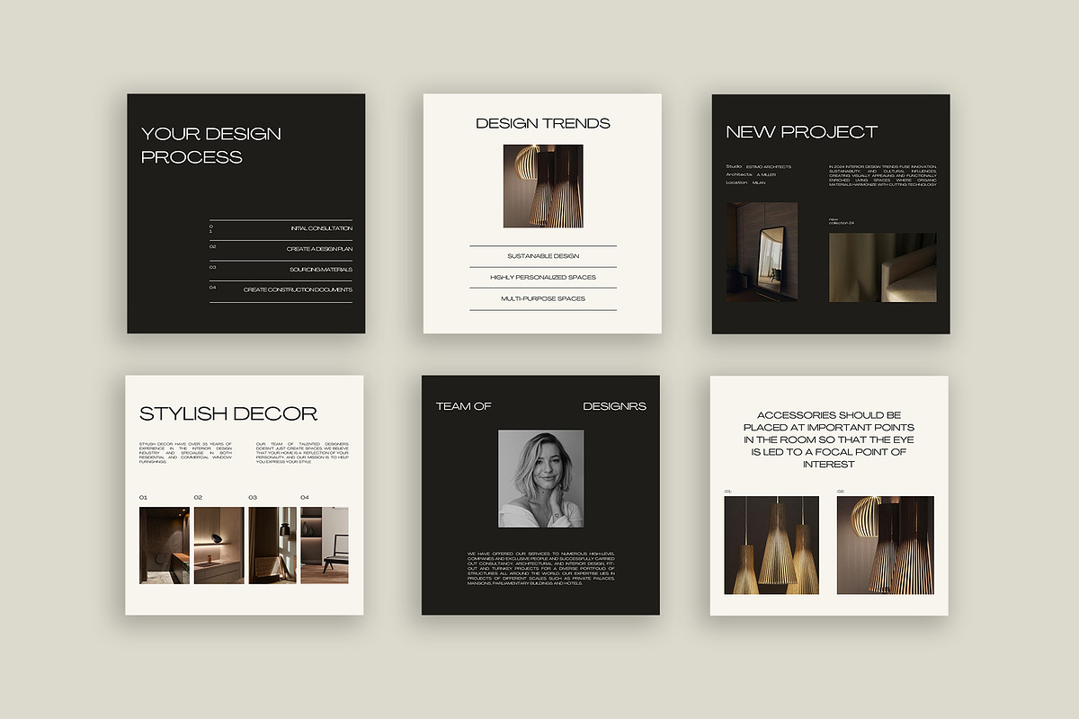 Interior Design Instagram Templates, a Social Media Template by Instprofi | Studio Estimo (Photo 3 of 8)