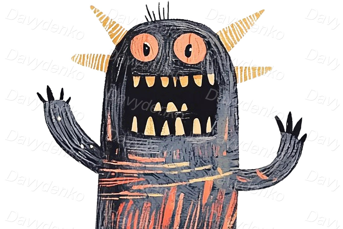 Cartoon monsters PNG stickers, an Animal Illustration by Bubert Art (Photo 4 of 5)