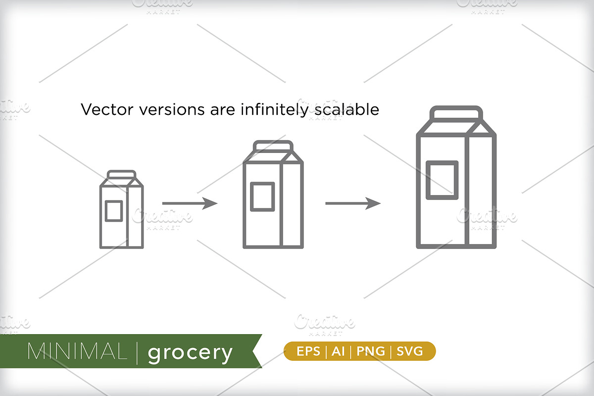 Minimal grocery icons, an Outline Icon by Picture Window (Photo 4 of 5)