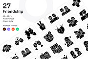 Friendship Icons Set - Glyph, a Solid Icon by Kmg Design (Thumbnail 1 of 2)