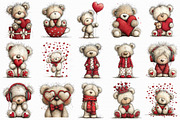 Whimsical Valentine Teddy Bear Clipa, an Illustration by Libby Wishes (Thumbnail 4 of 7)
