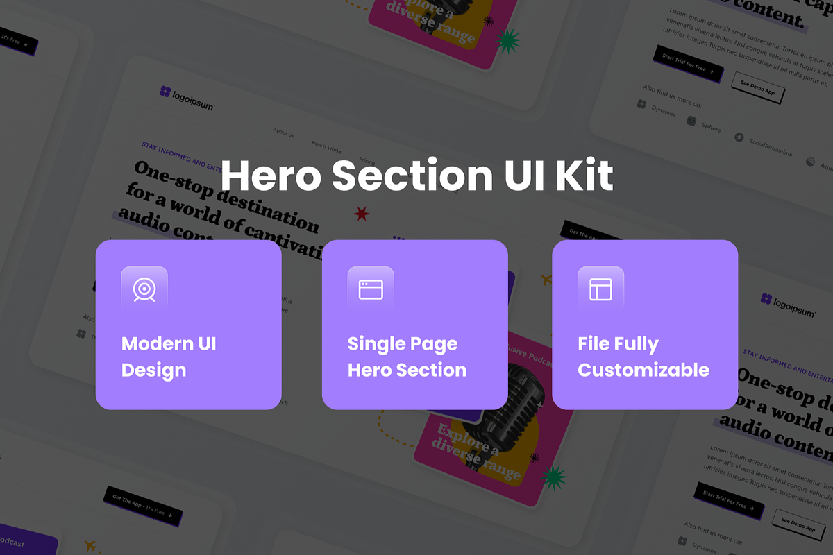 PodTalk - Podcast Hero Header, an UI Kit Template by SquidPixey (Photo 3 of 3)