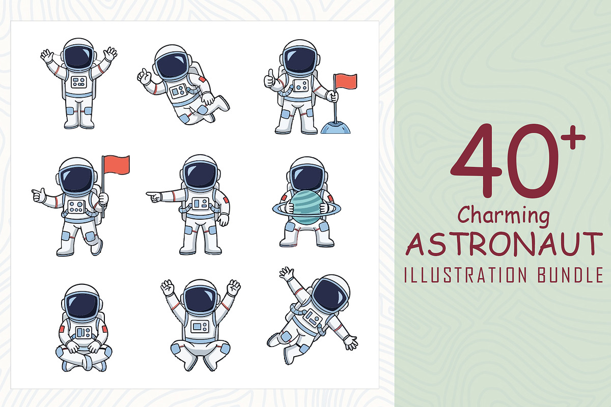 Charming astronauts EPS t-shirt set, a Technology Illustration by Sofia's Fashion (Photo 1 of 3)