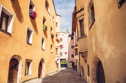 morning street in small town, an Architecture Photo by ariadna de raadt