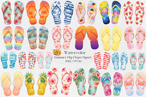 Summer Flip Flop Sublimation Clipart, an Illustration by Creative Art