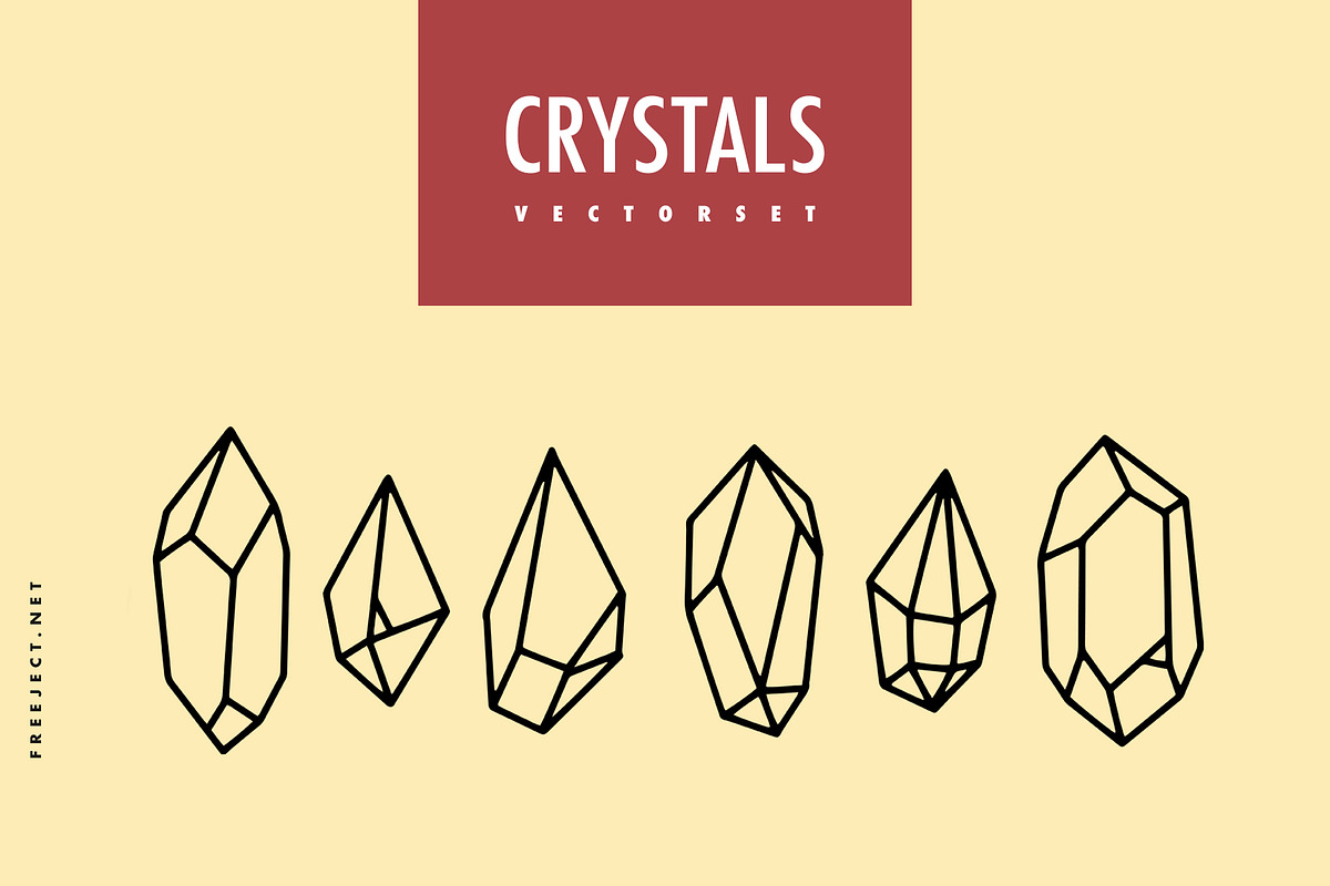 40+ Crystals Vector Set, an Illustration by freeject.net
