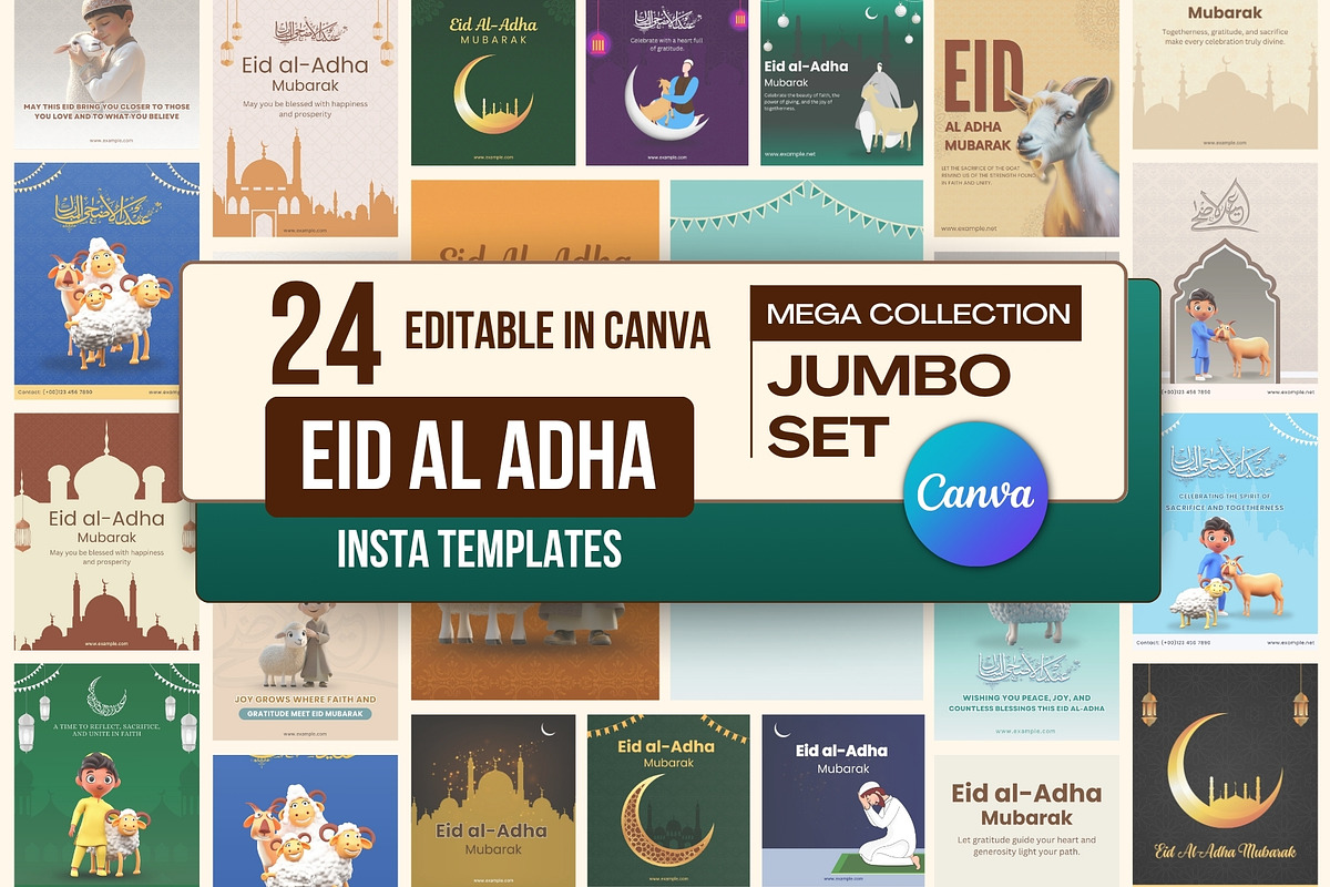 Eid-al-Adha Post & Story Pack-Canva, a Social Media Template by Allies Interactive (Photo 1 of 4)