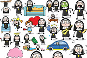 Nun ~ Cartoon Character Set, a Person Illustration by The Toon Company (Thumbnail 2 of 7)