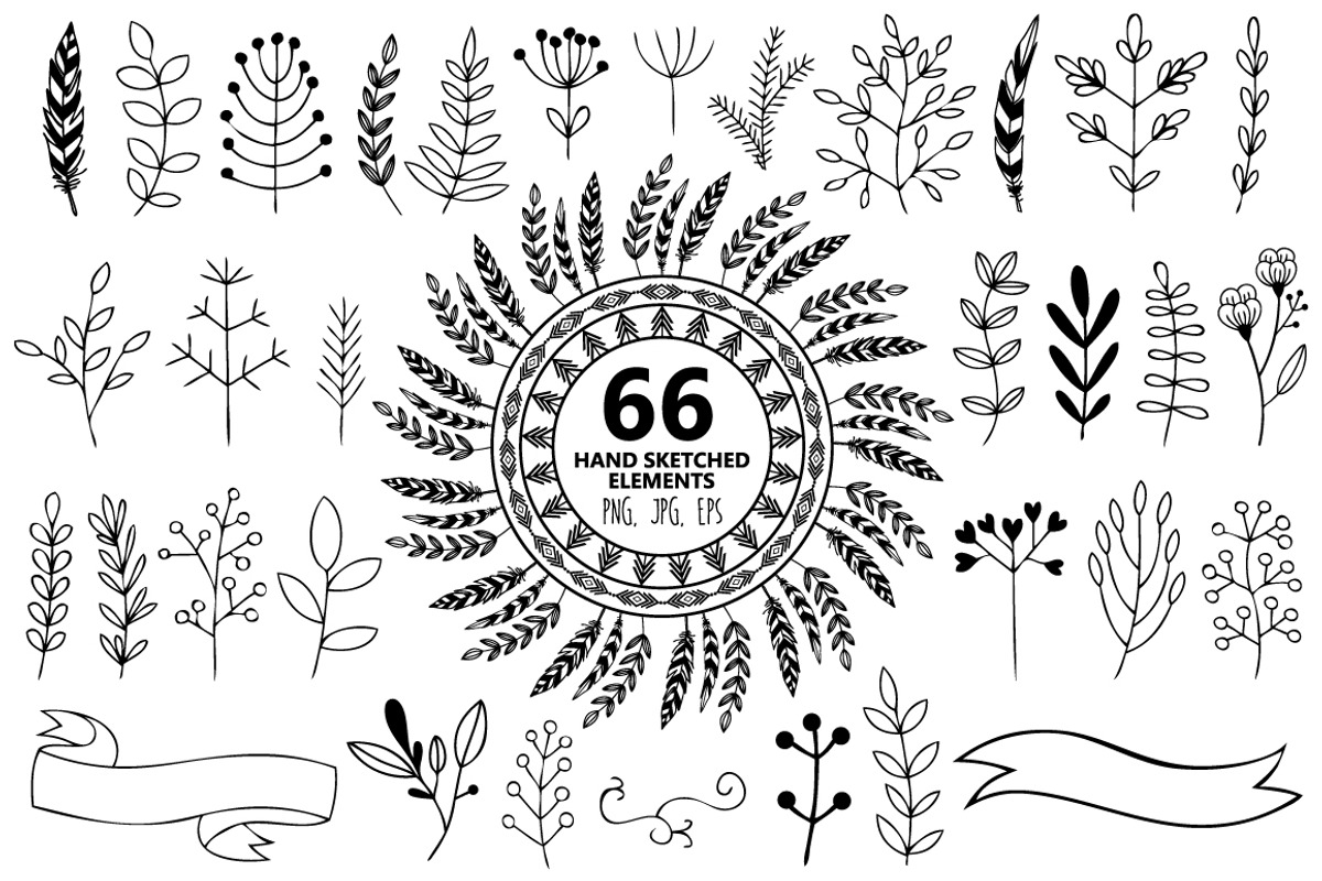 66 Hand sketched elements for design, an Illustration by lokko studio (Photo 2 of 4)