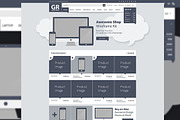 Online Shop Webdesign Wireframe Kit, a Wireframe Template by DesignSomething (Thumbnail 2 of 5)