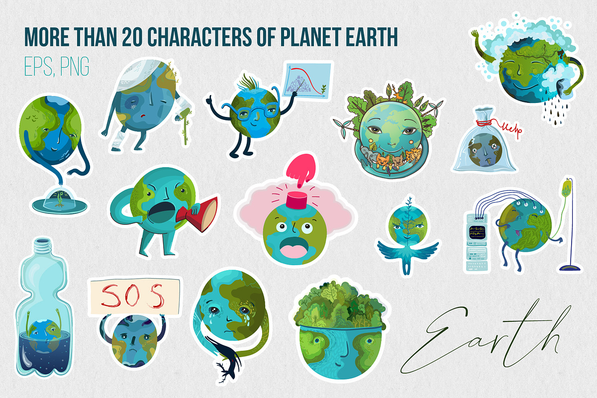 In Eco Love with Earth. Vector set, an Education Illustration by Shusha Guna Art (Photo 3 of 14)