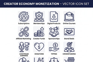 Bundles Creator Monetization Icons, an Outline Icon by adenpinkstore