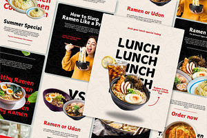 Canva Ramen Food Instagram Template, a Design Template by SecondBrain Store