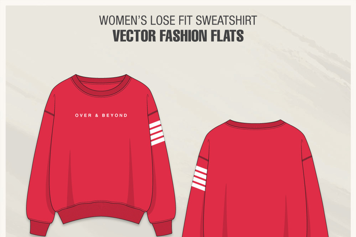 Women Lose Fit Sweatshirt, an Illustration by VECFASHION