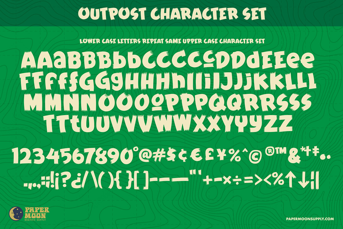 Outpost Retro Brush Font, a Font by Paper Moon Graphic Supply (Photo 2 of 10)
