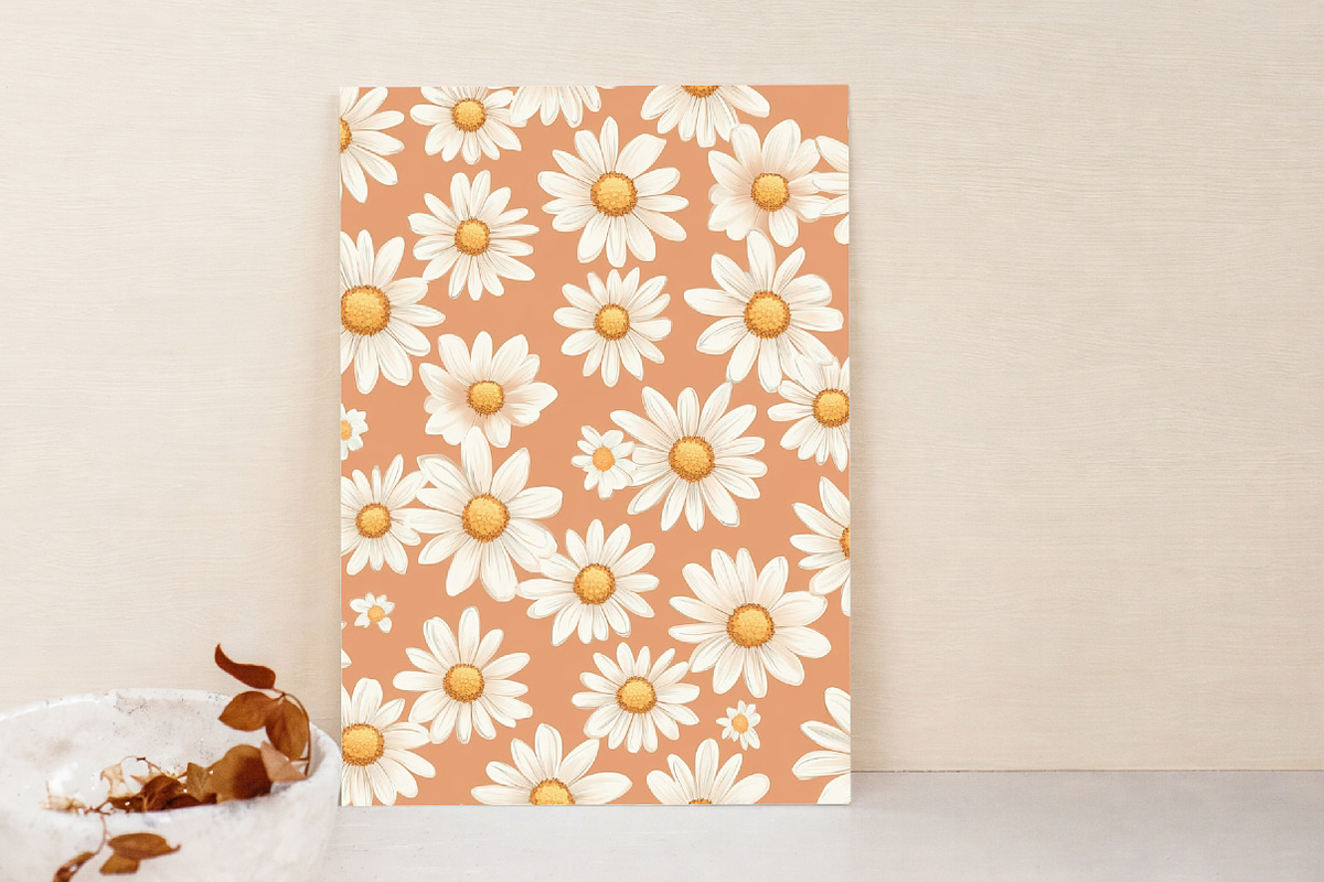 Muted Retro Daisy Seamless Pattern, a Pattern Graphic by Libby Wishes