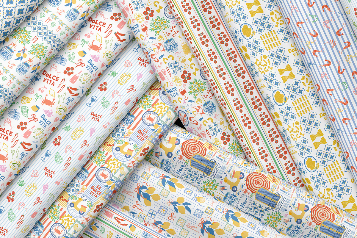 Italian summer - Dolce Vita pattern, a Pattern Graphic by Tani Kuzminka (Photo 15 of 29)