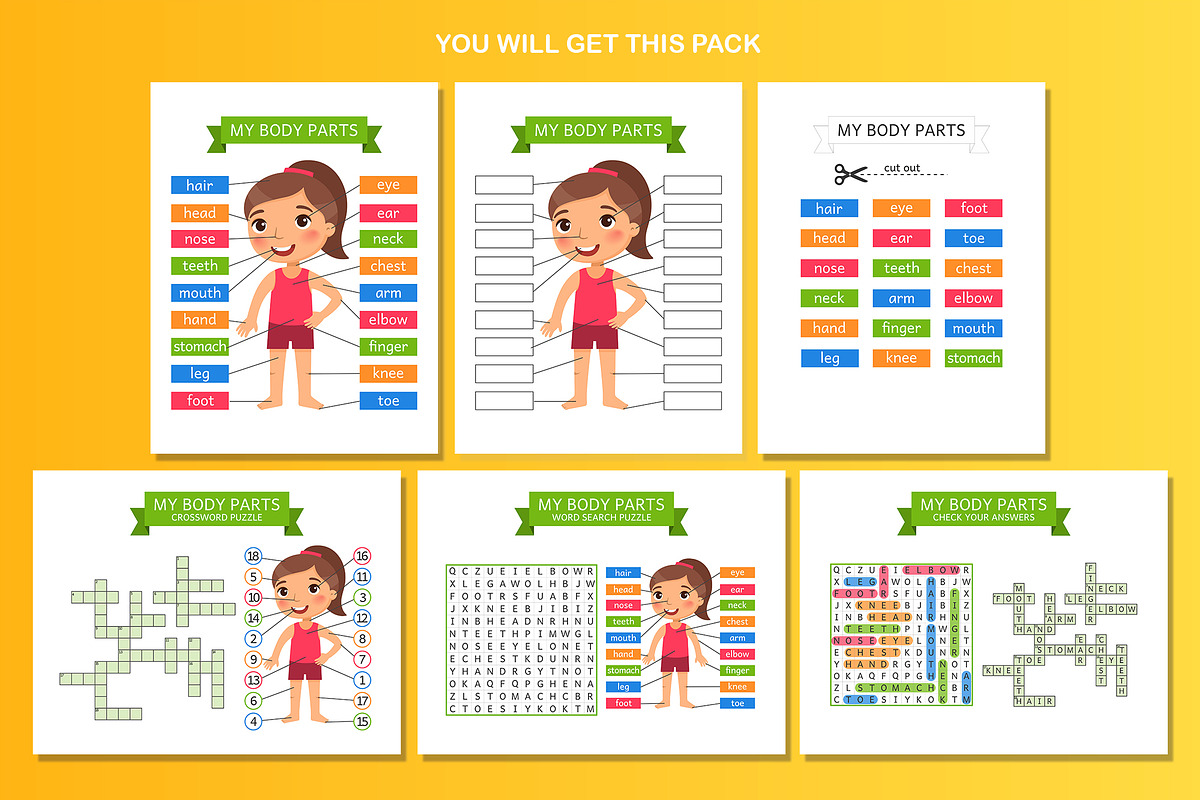 My Body Parts Printable worksheets preview 2