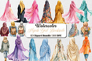 Hijab Girl Backside Clipart, an Illustration by DreamCafeArt (Thumbnail 1 of 8)