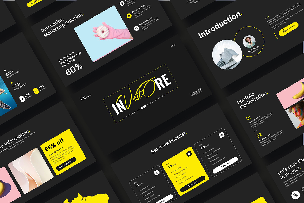 Modern Pitch Deck Presentation, a Presentation Template by KreateTribe (Photo 1 of 4)