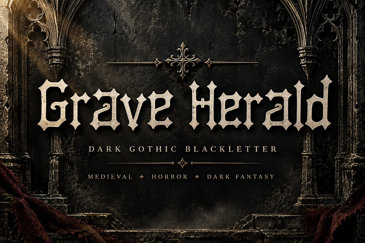 Grave Herald, a Blackletter Font by Wow Magic (Photo 1 of 5)