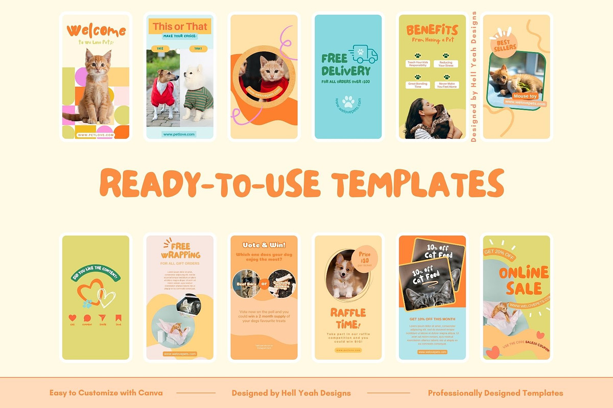 Funky Pets Instagram Story Templates, a Social Media Template by Hell Yeah Designs (Photo 6 of 11)
