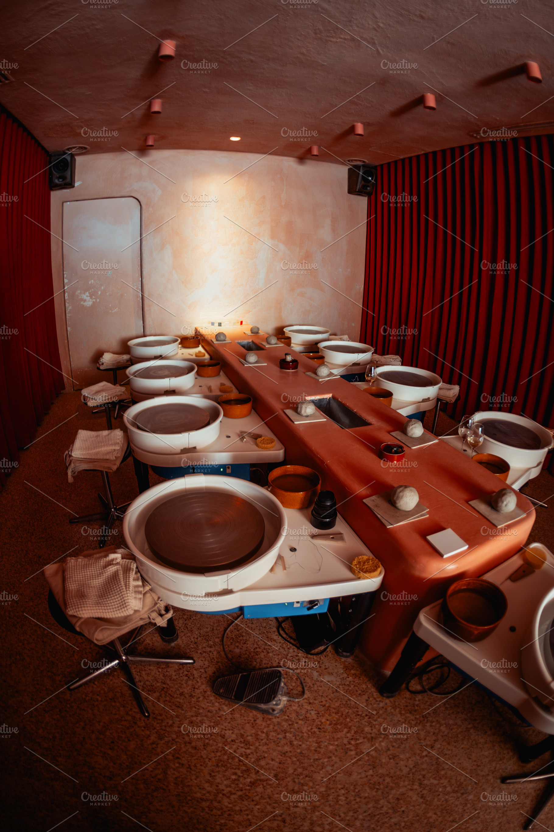 Pottery Workshop Ready for Class, a School & Education Photo by SkyNext